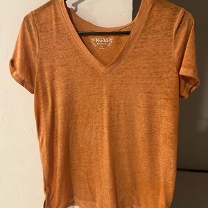 Women's Orange V-Neck Top